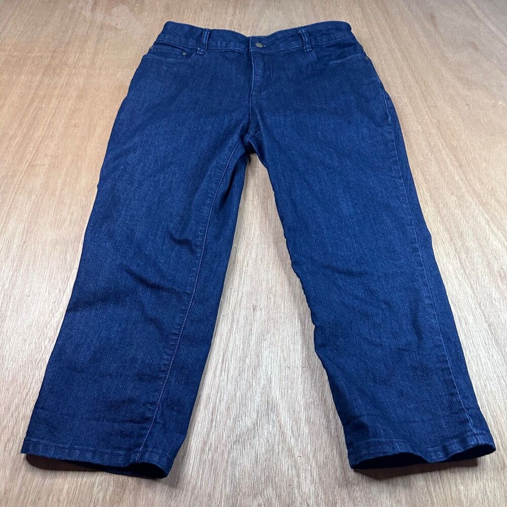 Croft & Barrow Classic Fit Capri Jeans Size 8 Stretch Dark Wash